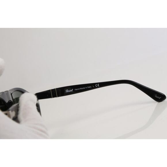 Persol PO0649 Black Green Sunglasses Unisex Classic Pilot Plastic Frame Italy - Picture 8 of 12